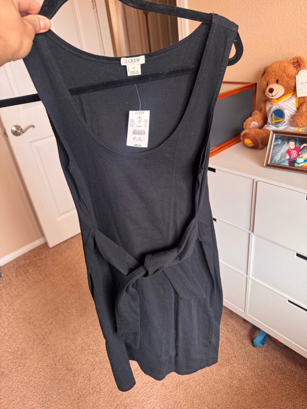 J. Crew Black Sleeveless Tie-Waist Mini Dress - Picture 5 of 7